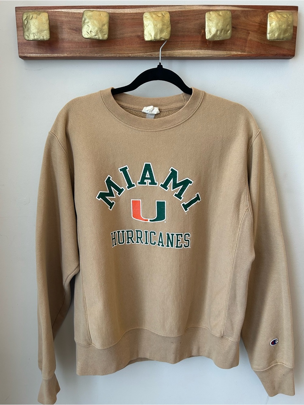 Champion Reverse Weave Miami Hurricanes Collegiate Neutral Sweatshirt - Size Med